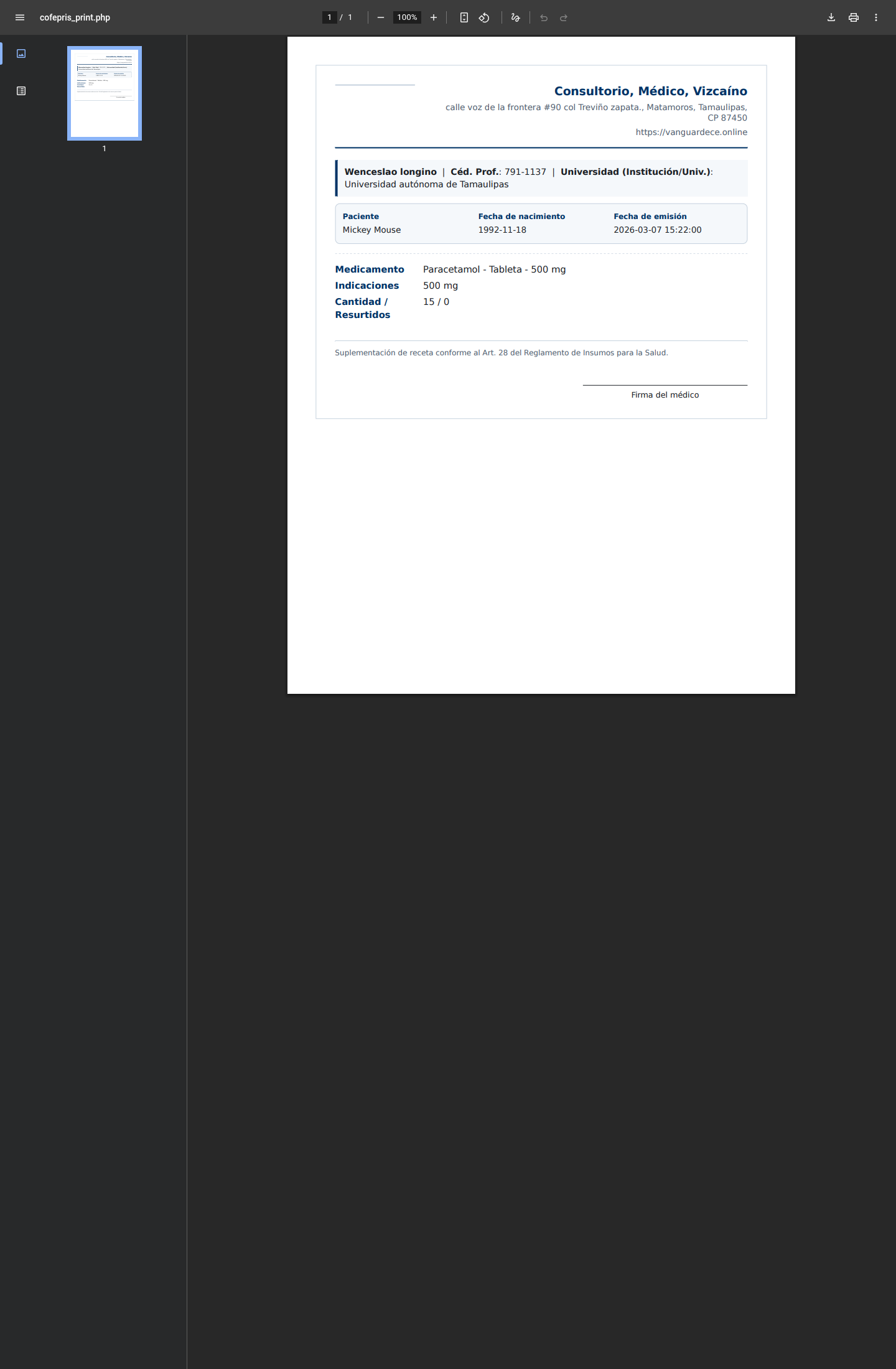PDF real de Vanguard Receta en Vanguard ECE